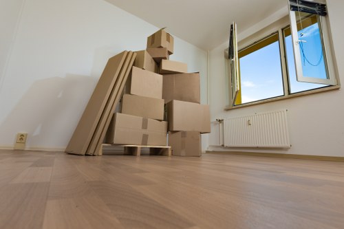 Movers handling apartment access challenges during Westbrompton flat removals