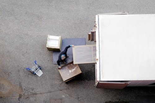 Packed boxes prepared for a man and van move in Westbrompton