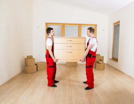 A small flat move example with boxes and household items